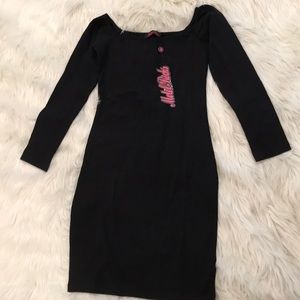 Black Off the Shoulder Bodycon Dress